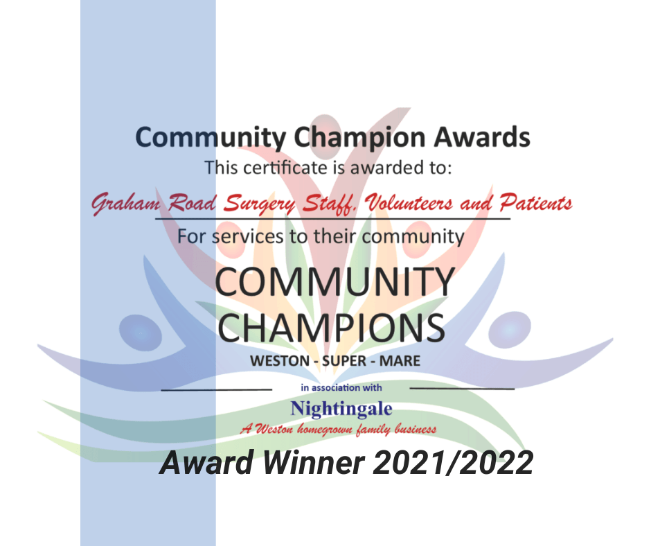 Graham Road Surgery Community Champion Award Winner